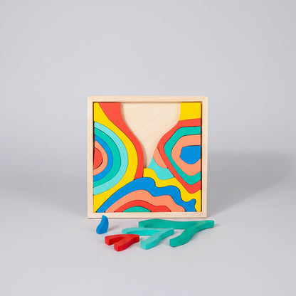 Barevné vlnité puzzle