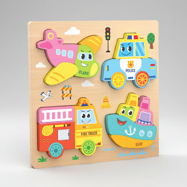 3D puzzle s dopravními prostředky
