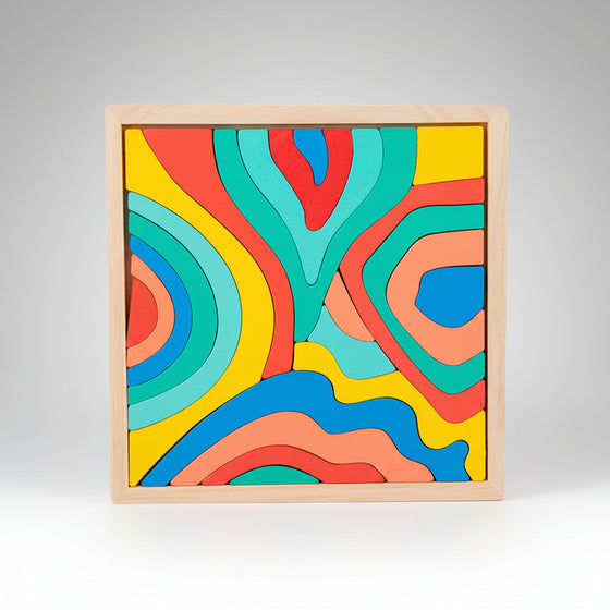 Barevné vlnité puzzle